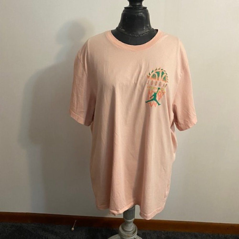 Jordan Peach/Green graphic t-shirt, size XXL